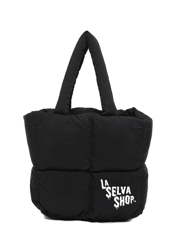 Puffer Tote Bag- Black