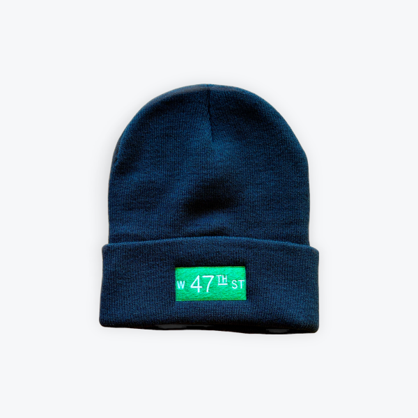 F097F6F8-2FD1-4ADA-8D41-DA9531D11553 47th Street Sign Beanie- Black